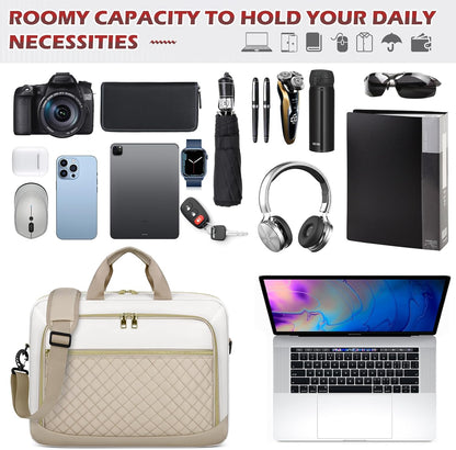 Laptop Bag 17 Inch Laptop Briefcase for Women Waterproof Computer Messenger Bag Professional Laptop Case for Business Work - PuriLite