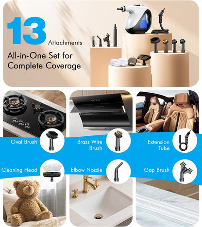 Handheld Steam Cleaner for Home Cleaning 3s Instant Heat-Up No Need to Wait