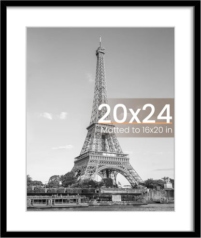 upsimples 11x14 Picture Frame, Display Pictures 8x10 with Mat or 11x14 Without Mat, Wall Hanging Photo Frames, Black