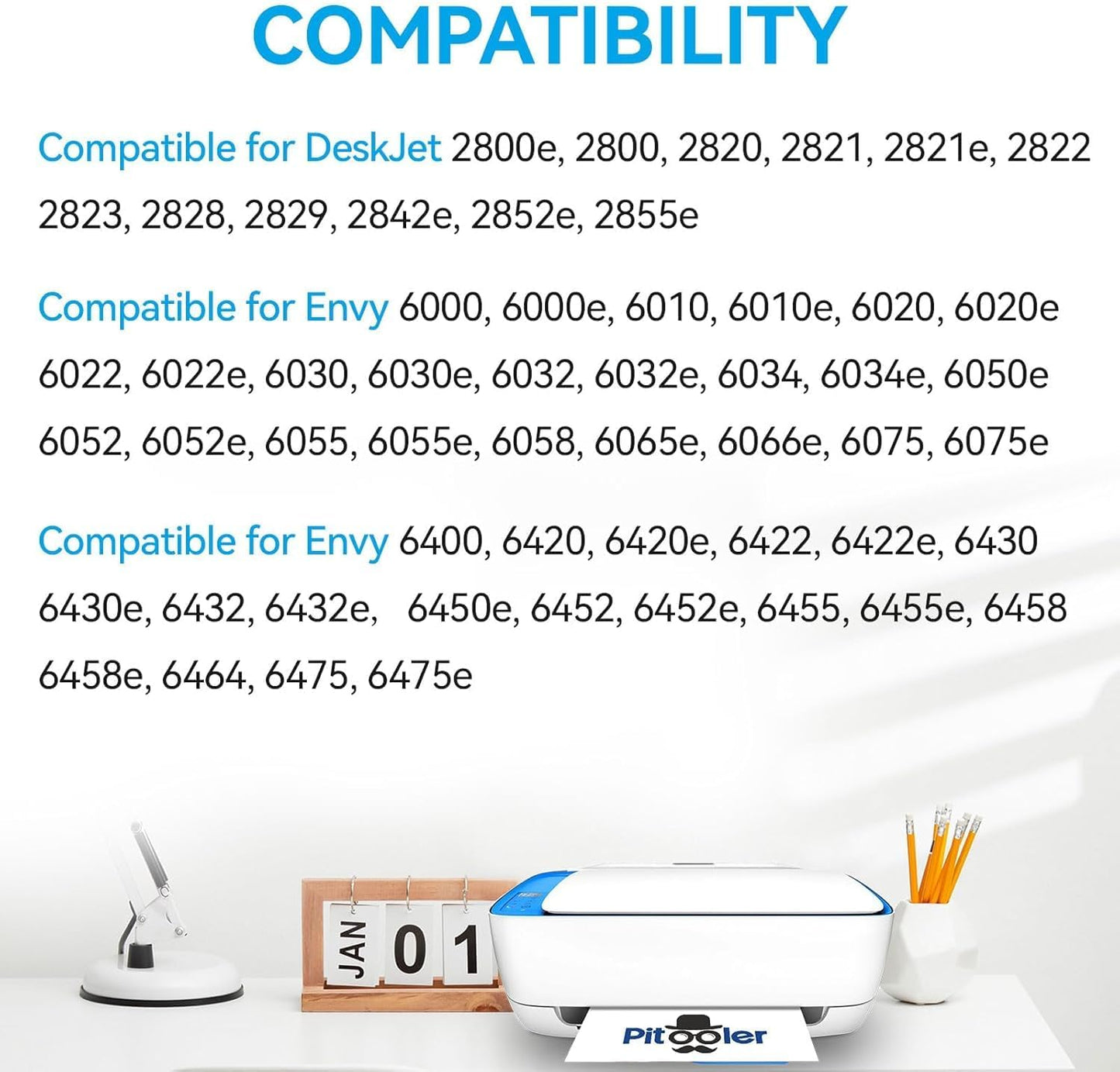 67XL Ink Cartridges Compatible for HP 67 Ink Cartridges Combo Pack Black Color Fit for Deskjet 2855e 4255e 2700 2755e 2734e 2842e 4255e 2827e 2723e 4155e 2742e Envy 6455e 6055e 6000 Printer