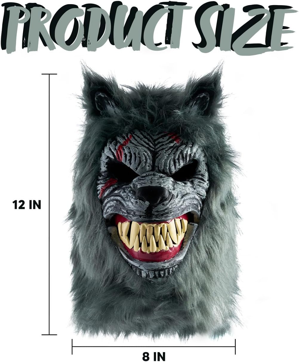 Spooktacular Creations Halloween Werewolf Mask with Movable Jaw Werewolf Costume Accessories Scary Mask for Kids Adult