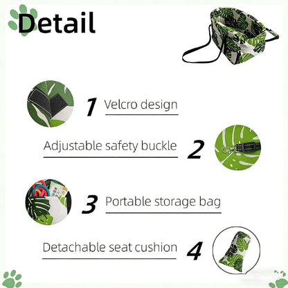 Console Dog Seat for Tesla Model 3 2017-2026, Pet Booster, Automotive Car Bed, Cat Soft-Sided Carrier, Portable Vehicle Travel Bag Green