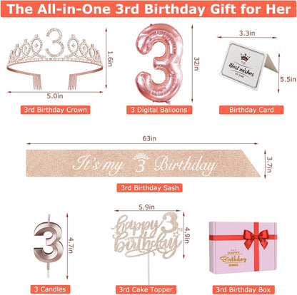 65th Birthday Decorations for Women, Including 65th Birthday Sash and Crown, Cake Topper and Candles, Number Balloons Rose Gold, 65 Year Old Gifts for Women
