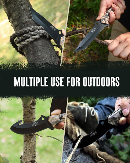 Mossy Oak 2-Piece Hunting Knives Gut Hook Set with Sheath Fixed Blade Stainless Steel Blades