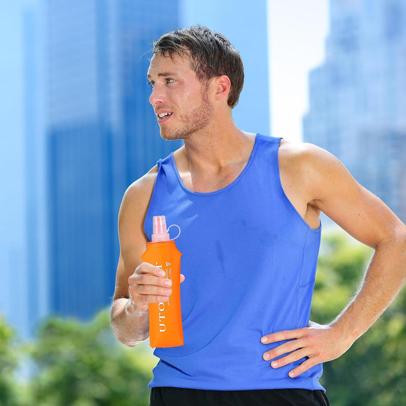 UTOBEST Soft Flask Running Water Bottle Collapsible Water Bottle for Trail Running Hydration Pack Hiking Cycling Climbing 150ML/250ML/350ML/450ML/500ML/550ML