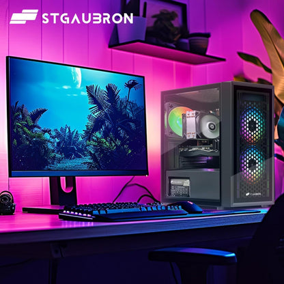 STGAubron Gaming PC Computer Desktop, GeForce RTX 2060 Super, Intel Core i7 8th up to 4.1GHz, 16G DDR4, 1T SSD, 600M WiFi, BT 5.0, RGB Fan x6, Windows 11 Home