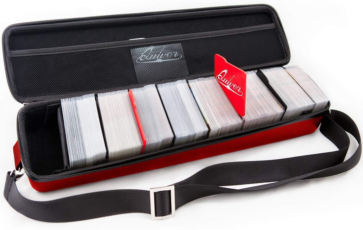 Pink Bolt Card Carrying Case - Playing Card Case Deck Box Storage, Compatible with TCG, Magic: the Gathering Commander MTG, YuGiOh & other Trading Cards (+ 100 Apollo Sleeves)