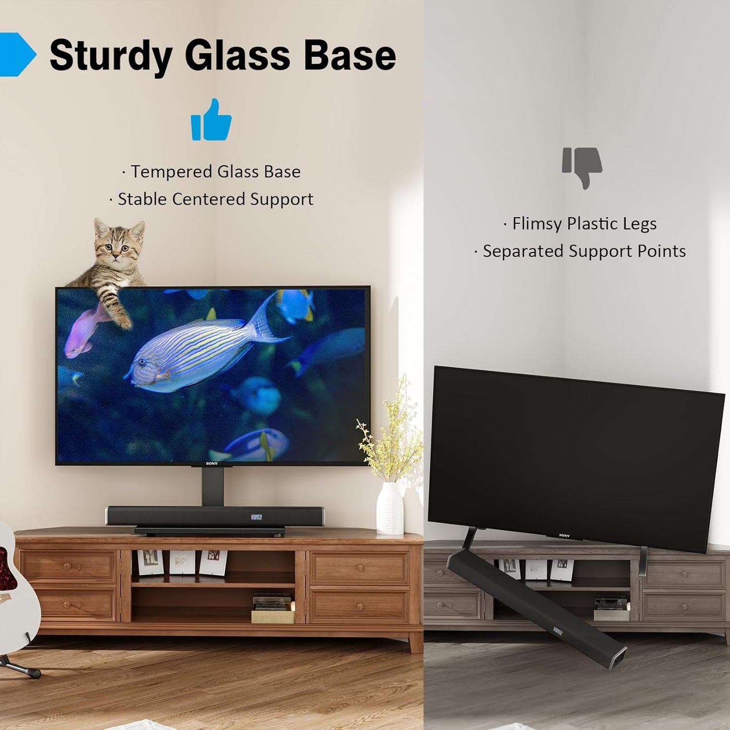 Purilite Select Fixed Tabletop TV Stand (27"–55")
