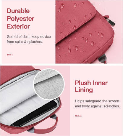 MoKo 13.3-14 Inch Laptop Sleeve Bag Fits MacBook Pro M3/M2 14" 2023, MacBook Pro 13" M2, New MacBook Air 13.6" M3/M2 2024/2022,Tab S8 Ultra 14.6",Handle Carrying Case with Shoulder Strap, Black & Gray - PuriLite