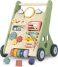 Baby Walker with Wheels for 10 Months+, Push Walker 10-in-1 Activity Center Help Babies Build Balance & Confidence, Wooden Frame, 9 Interactive Toys, Smooth Edges, Non-Toxic Paint, 1st Birthday Gift