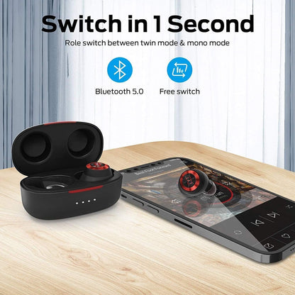 Monster Open Ear AC339 Earbuds, Bluetooth 6.0 Earphones Stereo Sound, Open Ear Clip Wireless Earbuds 40 Hours Playback, with Smart Digital Display Design, Touch Control, IPX6 Waterproof