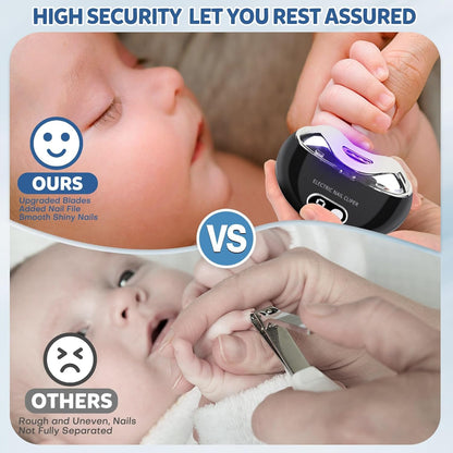 Automatic Electric Nail Clipper,with LCD Digital Display, Safety Baby Fingernail Nail Clipper, 3-Speeds Levels and Nail Clip Storage, USB Rechargeable Suitable for Babies,Children (Black)