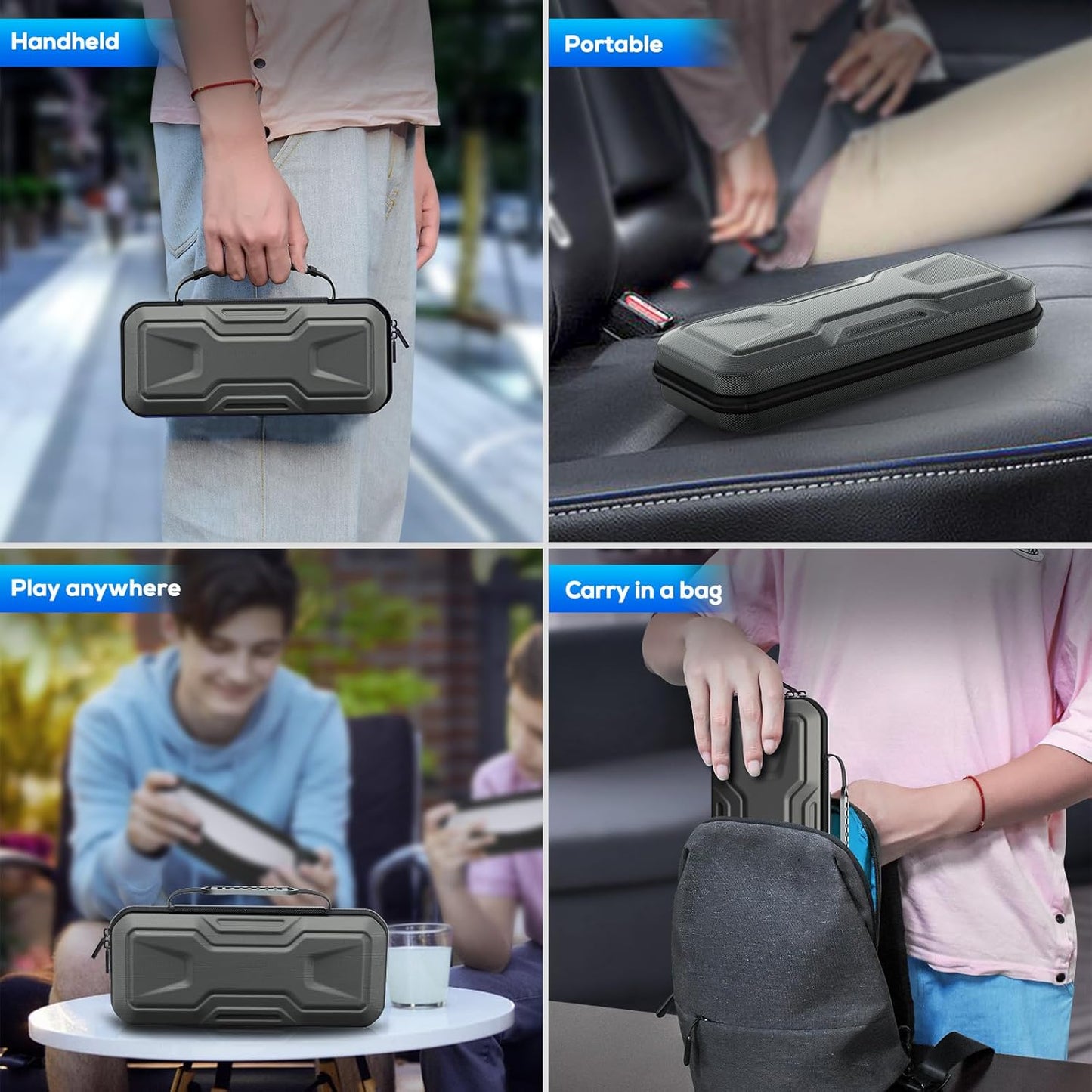 FYOUNG Carrying Case Accessories for PlayStation Portal, Full Protection Bundle with Tempered Glass Screen Protector, Protective Cover, Hard Shell Portable Travel Bag for PS5 Portal Remote Player