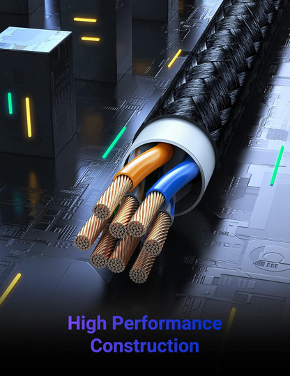 UGREEN Cat 6 Ethernet Cable Braided Cat6 Gigabit High Speed 1000Mbps Internet Cable RJ45 Shielded Network LAN Cord Compatible for PC PS5 PS4 PS3 Xbox Smart TV Router 15FT