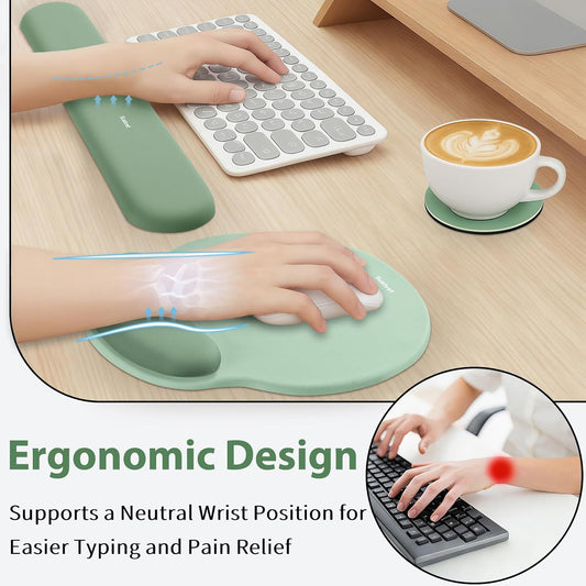 Sushret Mouse Pad and Keyboard Wrist Rest, Mouse Pad with Wrist Rest Set