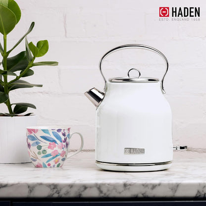 Haden 75041 Heritage 1.7 Liter (7 Cup) Stainless Steel Electric Kettle with Auto Shut-Off and Boil Dry Protection, Black/Copper