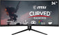 MSI Optix MAG342CQR 1500R Curvature 21:9 Aspect Ratio Narrow Bezel 1ms 3440x1440(UWQHD) 144Hz Refresh Rate Tilt/Swivel/Height/Pivot Adjustment 34" AMD Freesync Gaming Curved Monitor, Black, Pack of 1