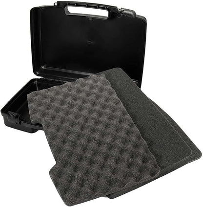 Small Hard Carrying Case with Pluck Foam Interior for iPhone, GoPro, Camera, and More- 14 x 10.4 x 3.5 Inches, Black