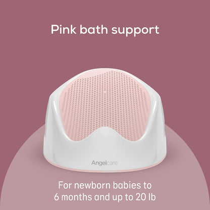 Angelcare Baby Bath Support, Pink, for Babies Less Than 6 Months of Age, Made in Canada