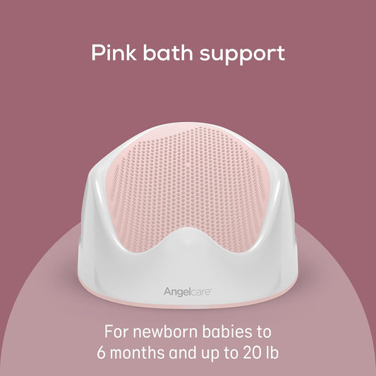 Angelcare Baby Bath Support, Pink, for Babies Less Than 6 Months of Age, Made in Canada - PuriLite
