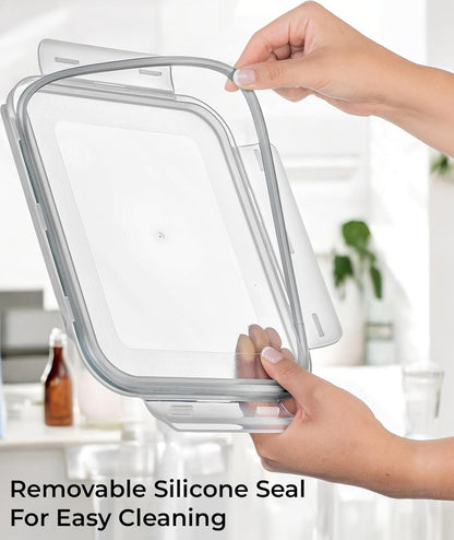 Razab 3300 Ml / 112 Oz Large Glass Container Food Storage with Lids - Leakproof, BPA-Free Large Meal Prep Container Ideal for Roasting Turkey, Store Leftover - Microwave & Oven Safe