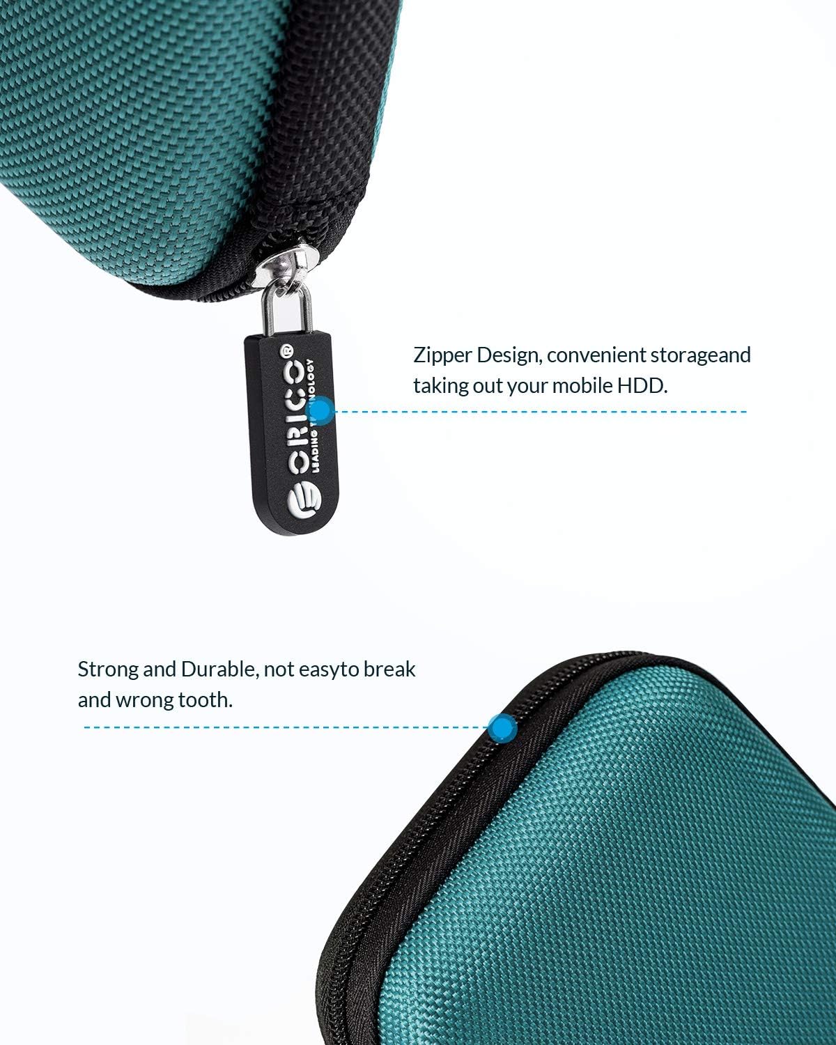 ORICO 5 Pack External Hard Drive Case 2.5 Inch Shockproof Hard Drive Bag Travel Electronics Organizer Carry Case for WD, Toshiba, Seagate, Samsung, Hitachi Hard Drive and Accessories like SD Card, USB Cable, Power Bank, Earphone, Black
