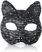 SlendyPop Cat Costume for Woman Cat Collar Choker Gloves Rhinestone Cat Mask Tail Cat Woman Outfit Accessories Cat Costume