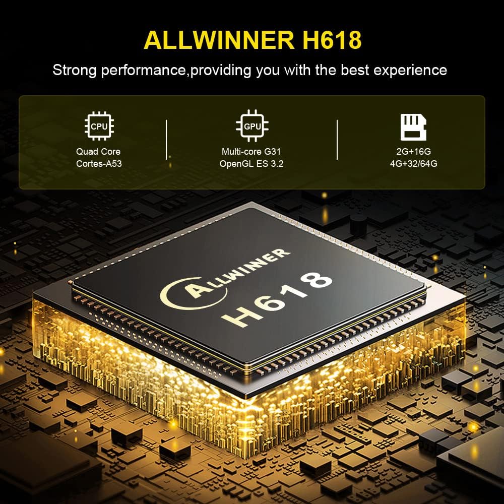 Android Box 12.0 HK1 Box Andorid TV Box 12.0 4GB RAM 64GB ROM H618 with Dual-WiFi 5G Hz/2.4GHz BT 4.0Ethernet 6K 3D USB 2.0 Ultra HD