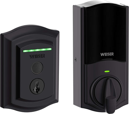 Weiser Halo Matte Black WiFi Smart Lock, Keyless Entry Door Lock, Touchscreen Keypad Door Lock, Amazon Alexa & Google Assistant/Google Home Compatible, Deadbolt Lock, Smart Locks for Entry Door
