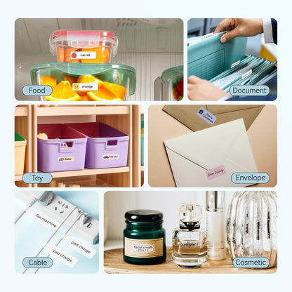 NIIMBOT D110 Mini Label Maker Machine with Tape(Pre-Cut Size 12x40mm), Portable Bluetooth Sticker Printer, Inkless Automatic Feeding One-Touch Custom Printing, Compatible with Phone Only