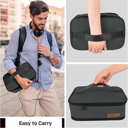 HOMESPON Expandable Lunch Bag for Men Women Insulated Lunch Box Holder with Handle for Picnics Work Travel (Blue)