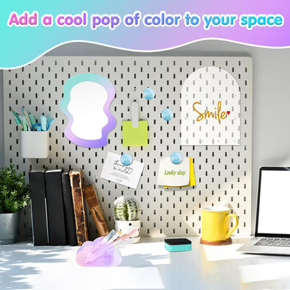 MoKo 10Pcs Locker Accessories for Girls, Back to School Supplies | Includes an acrylic board, locker mirror, eraser, pen holder, 2 marker pens and 4 round magnets for metal surfaces.
