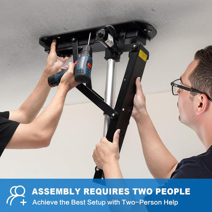 TOPSKY Electric Adjustable Ceiling TV Mount with Remote, Motorized Flip Down Pitched Roof TV Mount for 32 to 70 Inch Flat and Curved Screen TVs (Black)