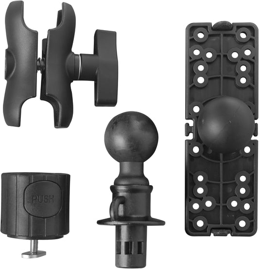 KUNPENG Upgrade Universal Fish Finder Mount Round Base, 360° Rotation Ball-Mount Fish Finder Bracket for Marine Boat Kayak Pontoon Canoe Can Installed M6 Single Hole or Slide Rail - PuriLite