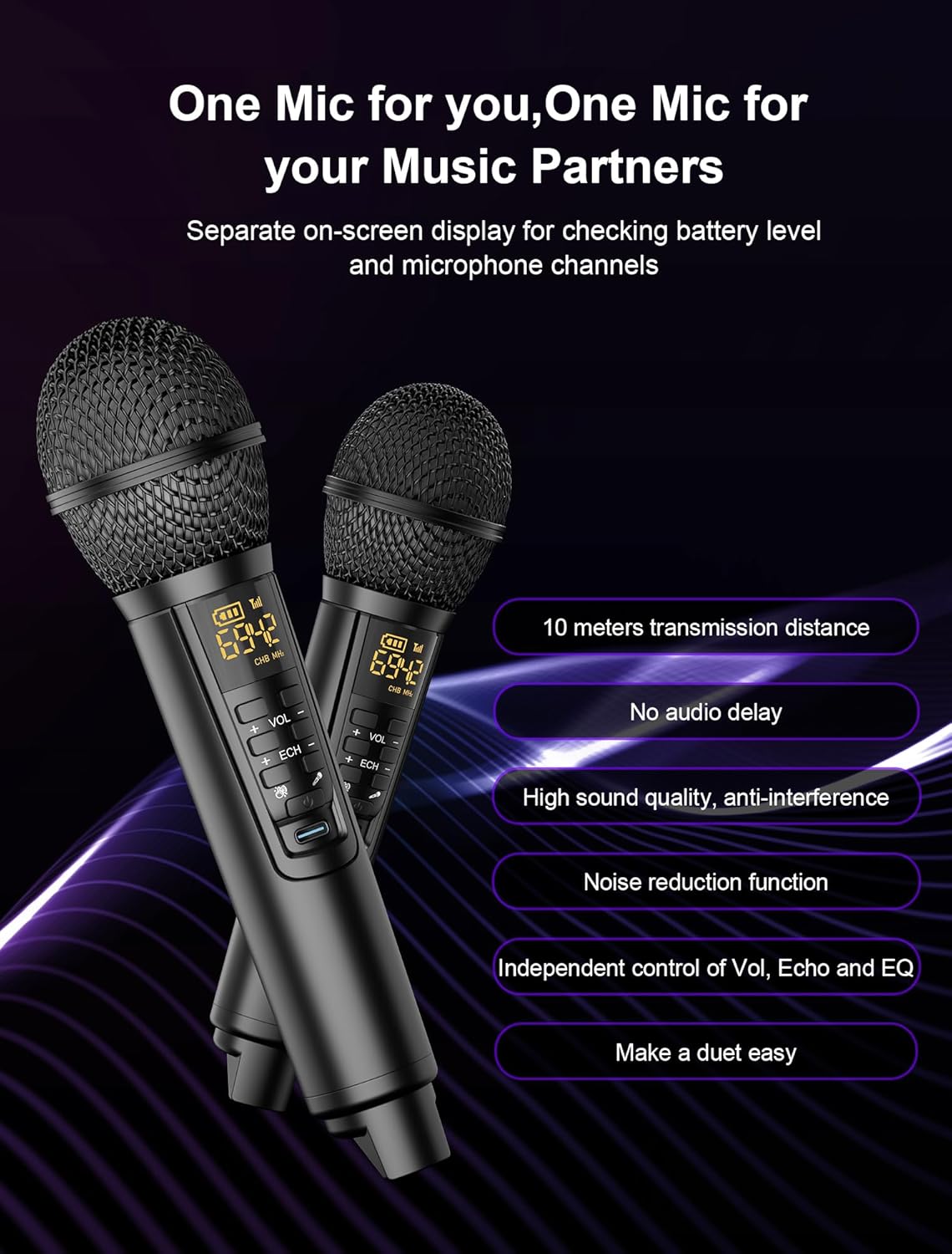 Karaoke Machine for Adults Kids with 2 UHF Wireless Microphones,Portable Bluetooth Singing PA Speaker System with LED Lights for Home Party,Outdoor/Indoor/Wedding,Church,Picnic,Birthday Gifts (SK1)