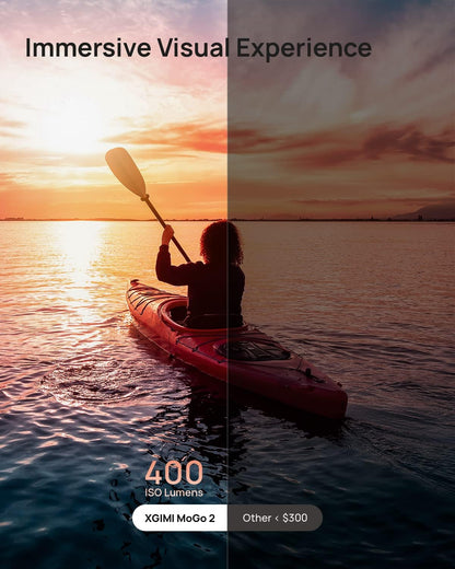 XGIMI MoGo 2 Projector, Mini Projector with WiFi and Bluetooth, 400 ISO Lumens Movie Projector, Android TV 11.0, 2X8W Speakers, Auto Focus, Object Avoidance, and Screen Adaption