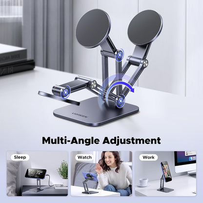 UGREEN Magnetic Phone Stand Compatible with MagSafe, Angle Adjustable Aluminum Holder for Desk, Thick Base Compatible for iPhone 16 15 14 13 12 Pro