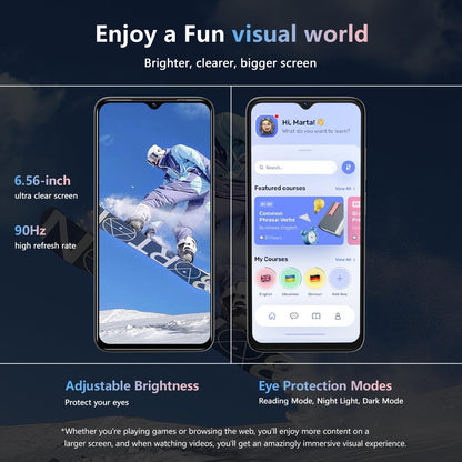 OUKITEL C36 Smartphone, Unlocked Cell Phone Canada, Android 14 Phone, 16GB+256GB/TF 1TB Expandable, 6.56'' HD+ Large Screen, 5150mAh, 4G Sim 3 Card, Fingerprint/Face Unlock Telephone, GPS