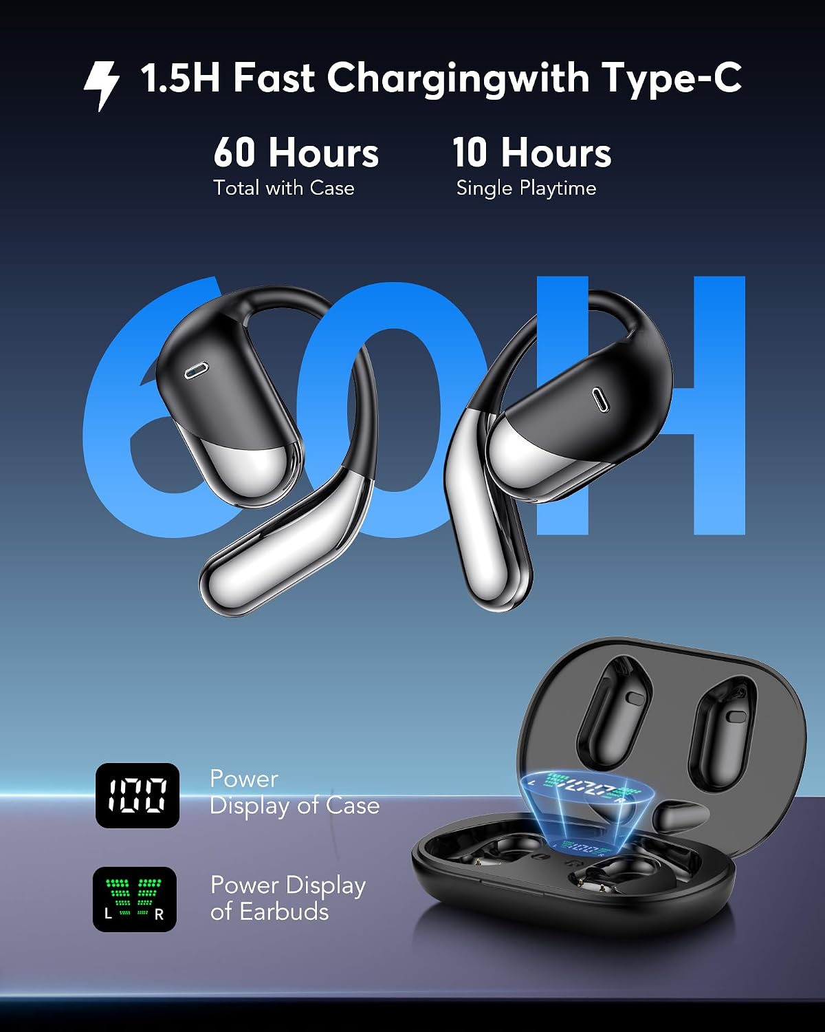 Real-Time AI Translation Earbuds - 198 Languages 3-in-1 Translating Device, Écouteurs traducteurs Anglais-français, Clear Voice Translation Headphones with Charging Case for Travel & Learning Black