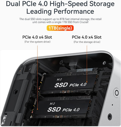 Beelink Mini PC, SER5 AMD Ryzen 5 5500U(7nm, 6C/12T) up to 4.0GHz, Mini Gaming Computer 16GB DDR4 RAM 500GB NVME SSD, Micro PC 4K@60Hz Dual Display, Mini Computer WiFi6/BT5.2/HTPC/W-11 Pro