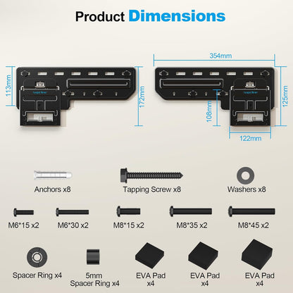 Supcline Ultra Slim TV Wall Mount for 42 to 100 inch Flat TV & Frame TV, Only 0.31” Low Profile Flat to Wall TV Mount, Micro Gap Wall Mount TV Bracket, Hold up to 176 lbs, Blends in Any Interior