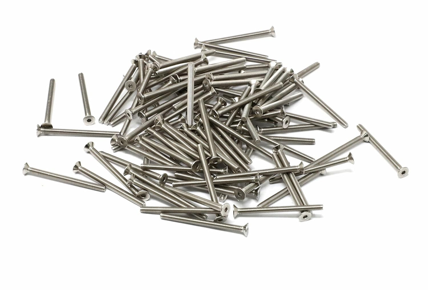 iexcell 5 Pcs M8 x 80mm Thread Pitch 1.25 mm Stainless Steel 304 Hex Socket Flat Head Cap Screws Bolts Kit