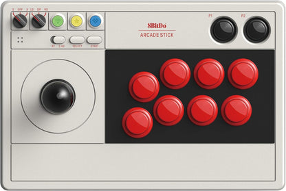 8BitDo Retro Arcade Fight Stick 8 Way Joystick with 2 Dedicated Macro Buttons and Turbo Function for Switch/Switch 2 and PC Windows, Support Bluetooth, 2.4G Wireless and Wired USB-C Cable Connection
