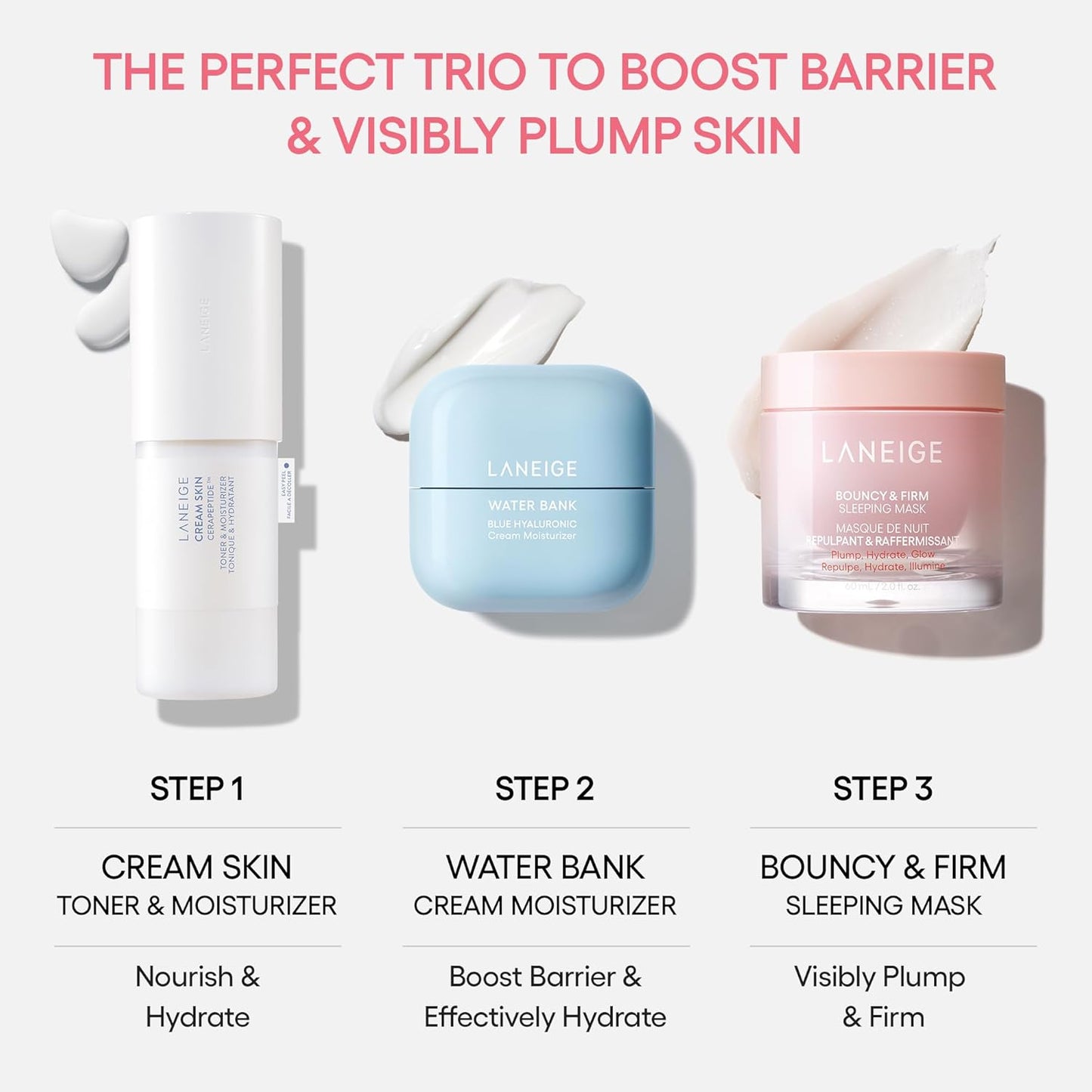 LANEIGE Bouncy and Firm Sleeping Mask: Revitalize, Smooth, Peony & Collagen Complex, Barrier-Boosting Hydration