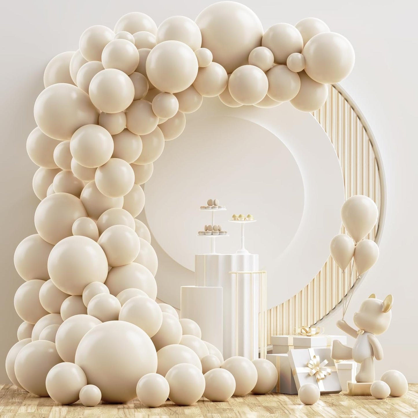 Gold Metallic Chrome Latex Balloon Arch Kit, 102PCS 18In 12In 10In 5In Arch Garland For Festival Picnic, Engagement, Wedding, Birthday Party, Gold Theme Anniversary Decoration With 33FT Ribbon