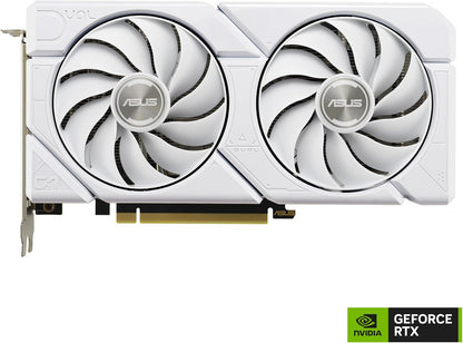 ASUS Dual GeForce RTX 4060 EVO White OC Edition 8GB GDDR6 (PCIe 4.0, 8GB GDDR6, DLSS 3, HDMI 2.1a, DisplayPort 1.4a, Axial-tech Fan Design, 0dB Technology, Dual BIOS, Auto-Extreme Tech)