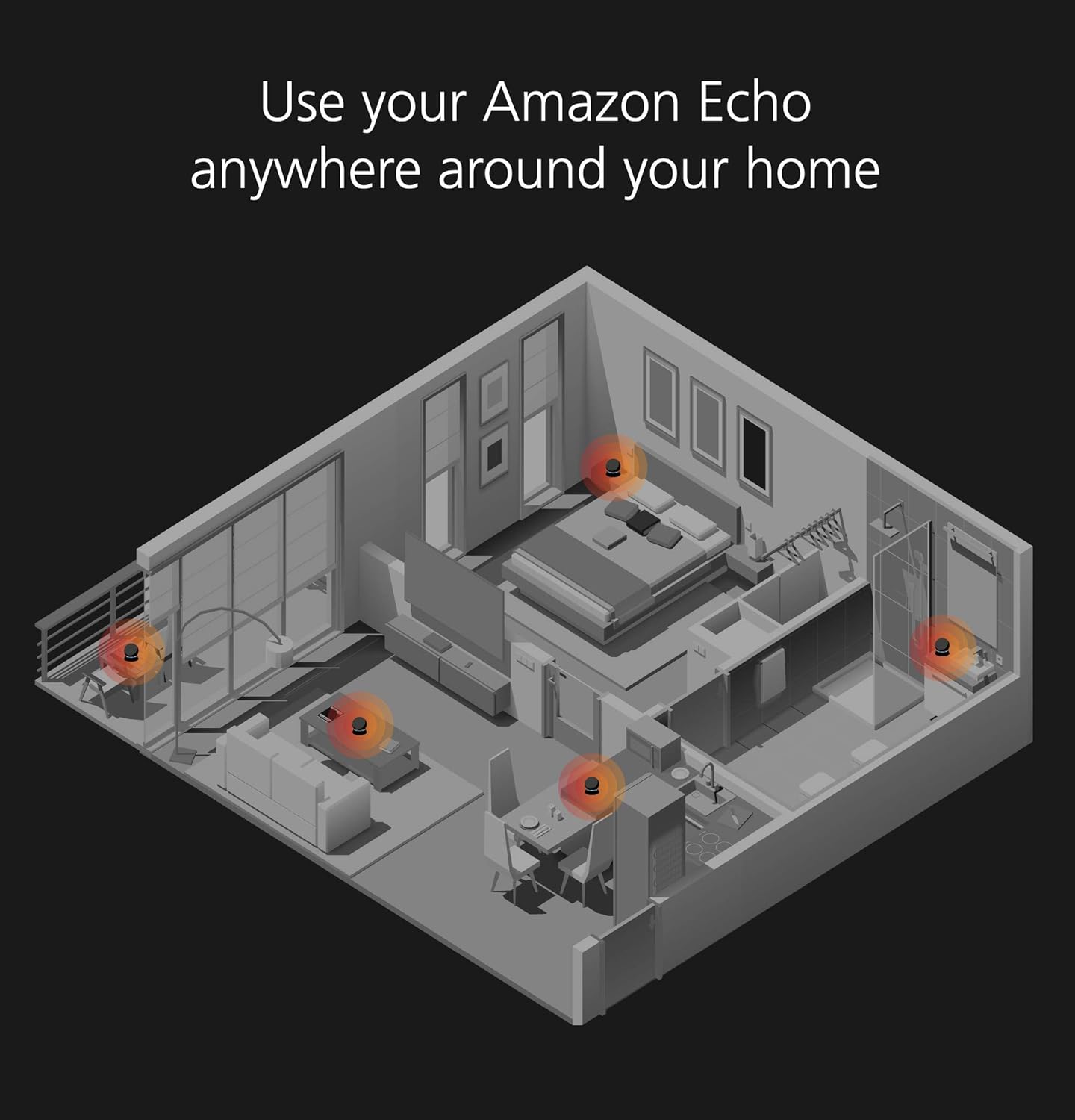 Battery Base in Black, for Echo (4th generation). Not compatible with previous generations of Echo or Echo Dot (1st Gen, 2nd Gen, or 3rd Gen).