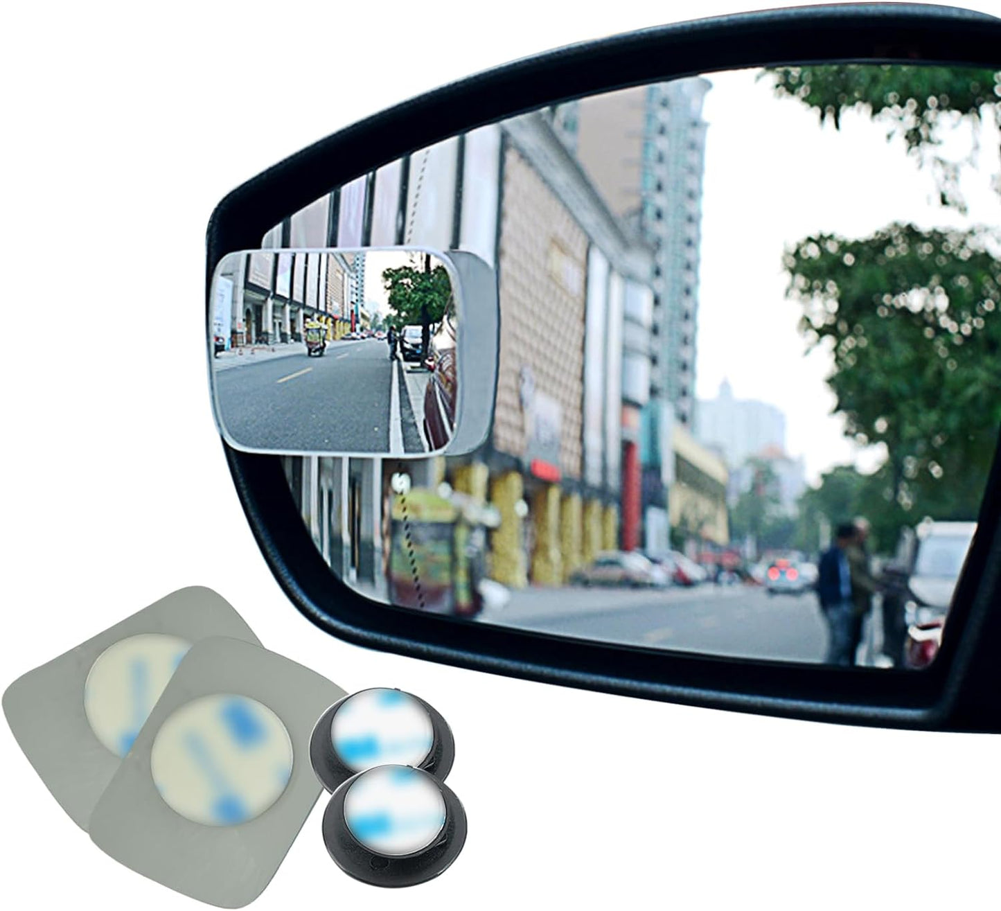 Ampper Blind Spot Mirror, 2" Round HD Glass Frameless Convex Rear View Mirror, Pack of 2