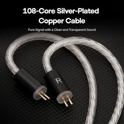 Linsoul Kefine Klean in Ear Monitor,10mm DLC Diaphragm Dynamic Driver HiFi Earphones,Wired Gaming Earbuds,Replaceable Nozzles,Detachable Silver-Plated Cable for Audiophile (No Mic 3.5mm)