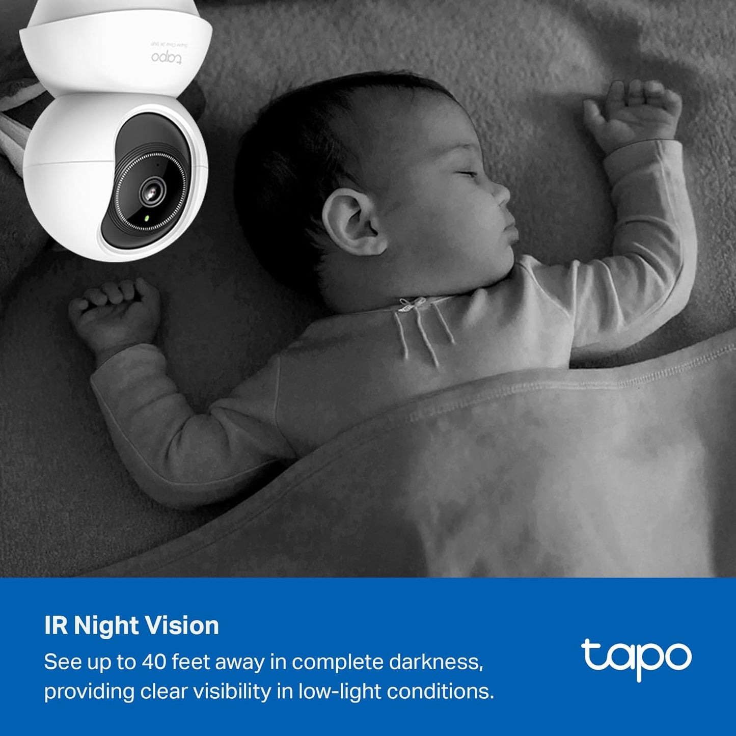 TP-Link Tapo 2K Pan/Tilt Indoor Security WiFi Camera, Baby & Pet Camera w/ 360° Motion Tracking, 2-Way Audio, Night Vision, Cloud & Local Storage (Up to 256 GB), Works w/Alexa & Google (Tapo C210P2)